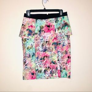 Floral peplum skirt
